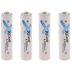 4x XCell Micro AAA Akku LSD Basic Ni-Mh 1,2V 800mAh Tray low self discharge
