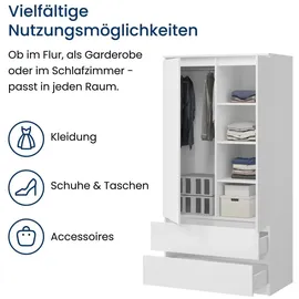 home collective Kleiderschrank 90 x 50 x 180 cm Weiß