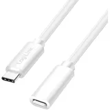 Logilink CU0221 - USB 2.0 Typ-C Verlängerungskabel mit PD Unterstützung (PowerDelivery), Farbe: Weiß