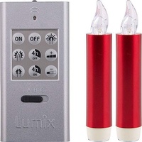 Dregeno Seiffen LUMIX Classic Mini S Superlight, Basis-Set rot, 2 Kerzen, 1 Fernbedienung, Batterien
