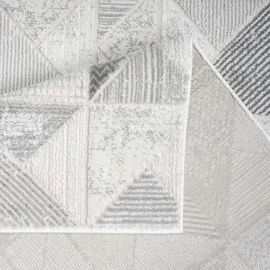 Carpet City "ANTIK231", grau, B:160cm H:10mm L:230cm, Polyester, Teppiche, Kurzflor, 3D-Optik, Klassisch-Modern für Wohnzimmer, Schlafzimmer