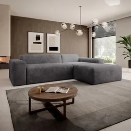Juskys Sofa in L-Form Vals rechts Dunkelgrau