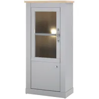 Furn.design Vitrine in grau und Artisan Eiche Landhaus Vitrinenschrank