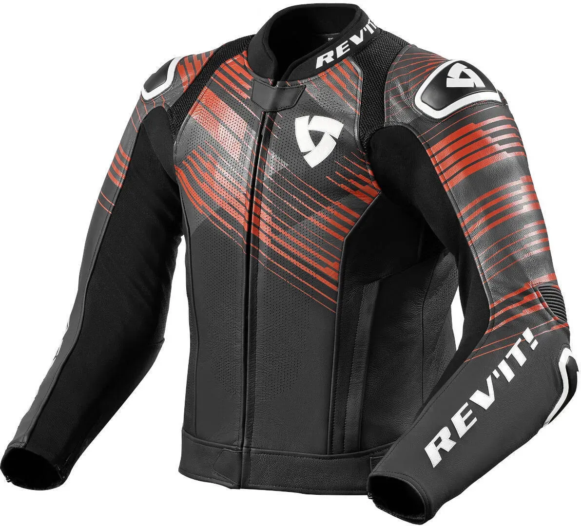 Revit Apex Motorrad Lederjacke, schwarz-rot, Größe 50