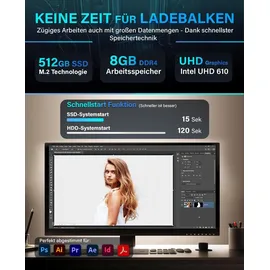 Greed Mini-PC Entry Nano Intel Celeron G5905 3,5 GHz 8 GB RAM 512 GB SSD Win 11 Pro