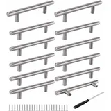 FELIXLEO Möbelgriff 12 Stück T Stangengriff 128mm Gebürstetes Edelstahl Möbelgriff (1-St)