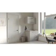Flex-Well Lund Miniküche mit E-Geräten 100 cm Lichtgrau/Rauchgrau