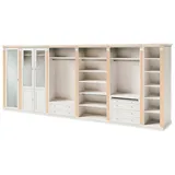 JVmoebel Kleiderschrank Exklusiver Begehbarer Kleiderschrank Massivholz Glas L-Form Schrank (Kleiderschrank) Made in Europa weiß