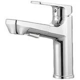 SXWYLZ Waschtischarmatur mit Herausziehbarer Brause 2 Modi Wasserhahn Badezimmer Waschbecken Einzelgriff Warm und Kaltwasserhähne,Chrom