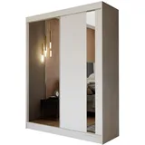masseno Schwebetürenschrank Grazia 150 x 216 x 61 cm Weiß