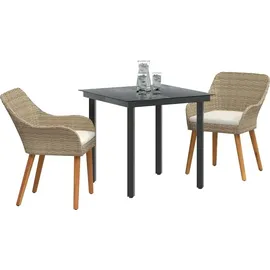 vidaXL Garten Essgruppe 3-tlg. Beige