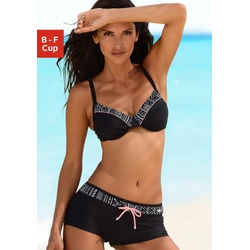 Bügel-Bikini KANGAROOS Gr. 42, Cup E, schwarz Damen Bikini-Sets Ocean Blue