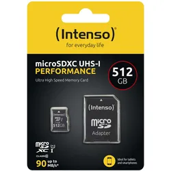 Intenso microSDXC          512GB Class 10 UHS-I U1 Performance