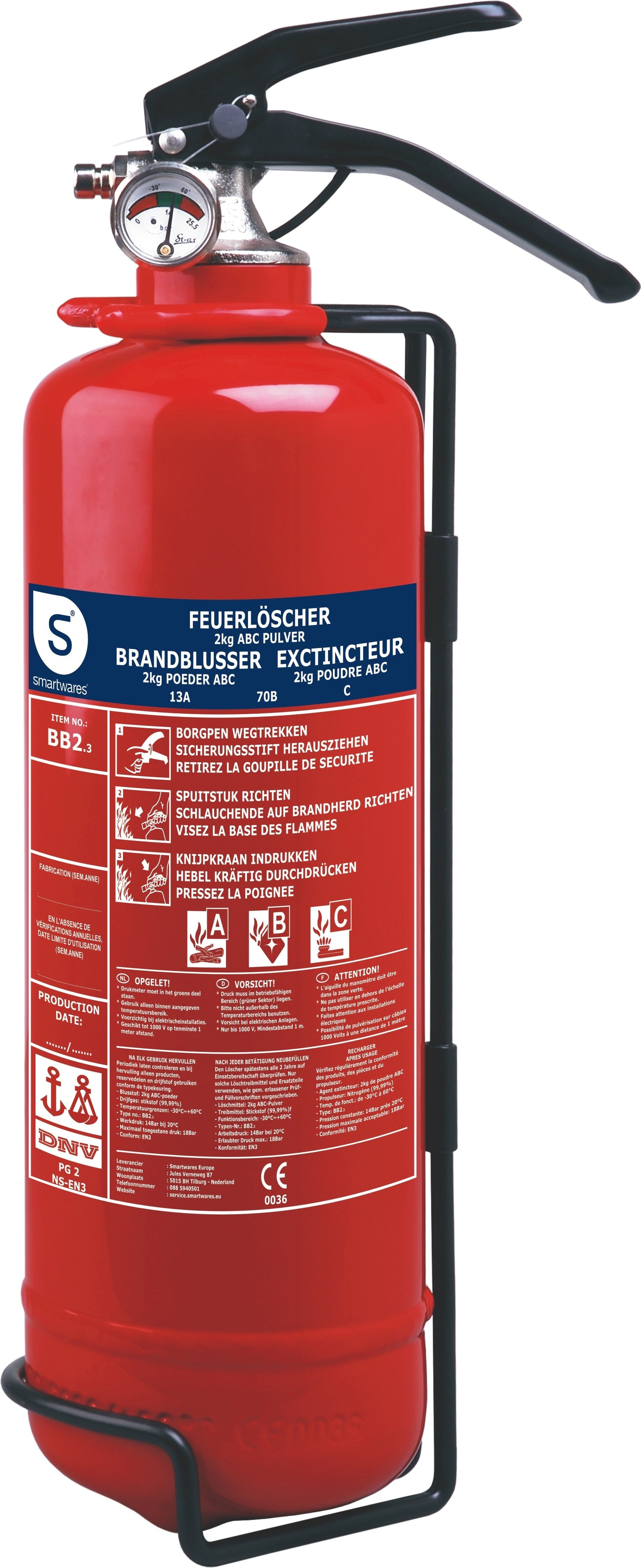 Smartwares, Feuerlöscher, Feuerlöscher (C, B, A)