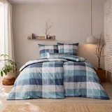 Estella Bettwäsche "Armando", Schweizer Satin, 3 teilig, blau