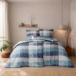 Estella Bettwäsche "Armando", Schweizer Satin, 3 teilig, blau