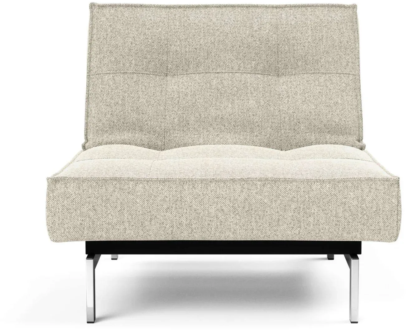 Sessel INNOVATION LIVING TM "Splitback", beige (cream), B:90cm H:79cm T:90cm, 96% Polyester / 4% Acrylic, Sessel, mit chromglänzenden Beinen, in skandinavischen Design