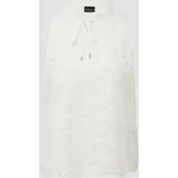 S.Oliver - Semitransparentes Top mit Tunika-Ausschnitt und Rüschen, Damen, creme, 38
