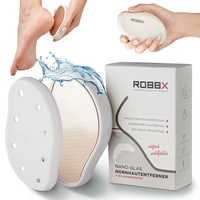 ROBBX® 2in1 Nano Glas Hornhautentferner | Nass & Trocken | Fußfeile mit Anti-Rutsch Schutzdeckel - für die perfekte Fußpflege | Hornhauthobel für Füße & Hände