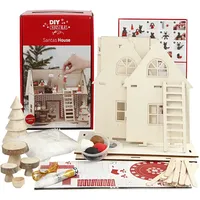 Creativ Company DIY Sets Dekoartikel Materialset Weihnachtsmann-Haus, 1 Set