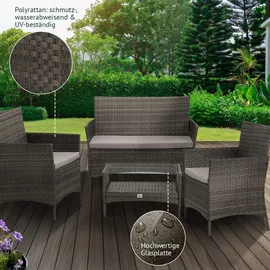 Svita Brooklyn Polyrattan Sitzgruppe Lounge Gartenmöbel Set Grau