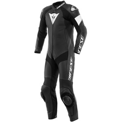 Dainese Tosa 1-Teiler Perforierte Motorrad Lederkombi, schwarz-weiss, Größe 56 für Männer