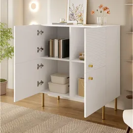 Okwish Sideboard Weiß, Holzwerkstoff, 36x90x80 cm, Wohnzimmer, Kommoden & Sideboards, Sideboards