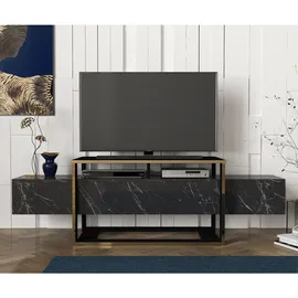 moebel17 Bianco TV-Lowboard 160 x 49,8 x 46,1 cm Grau/Holz