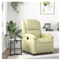 vidaXL Relaxsessel Creme Echtleder 86,5 x 99,5 x 0 cm Beige mit Liegeposition