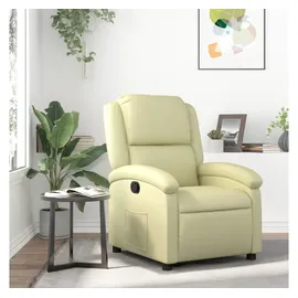 vidaXL Relaxsessel Creme Echtleder 86,5 x 99,5 x 0 cm Beige mit Liegeposition