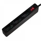 Logilink Steckdosenleiste mit Schalter, 3-fach, Euro schmal, 1.5m, schwarz