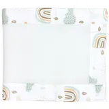 TupTam Bettumrandung Babybett 3D Mesh Nestchen – Gitterstäbe Schutz Netz 2er, Farbe: Regenbogen Wolken, Größe: ca. 128 x 30 cm (für Babybett 140x70)
