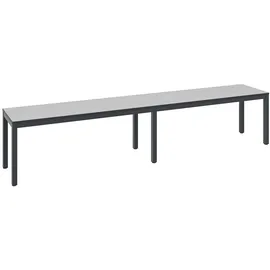 C+P Umkleidesitzbank Basic Plus, Länge 1.960 mm, schwarzgrau/silbergrau