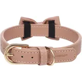 Karlie Flamingo Halsband mit Schleife NELA Rosé – S, M | 31-39 cm x 20 mm x 4 mm, Qualitätsleder, Stilvoll und Praktisch – Ideal für Chihuahua, Papillon, Mops, Yorkshire Terrier, Bichon Frisé
