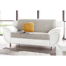 TRENDMANUFAKTUR 2-Sitzer "Rondo 3, mit extrabreiten Armlehnen für mehr Sitzkomfort", weiß (weiß, cappuccino), B:178cm H:85cm T:94cm, Kunstleder SOFTLUX / Struktur (77% Polyester; 23% Polyacryl);Luxus-Microfaser ALCAZAR (100% Polyester) / Feinstruktur (100% Polyester),