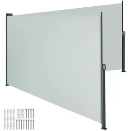 Tectake Seitenmarkise 160 x 600 cm grau Aluminium
