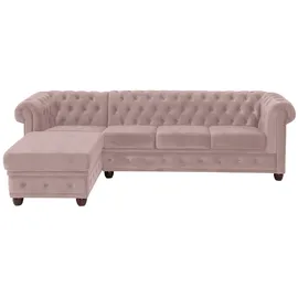 Home Affaire Chesterfield-Sofa New Castle L-Form 255 x 72 x 171 cm Flamingo