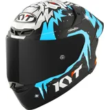 KYT TT-Revo Masia Replica Winter Test Matt Schwarz/Hellblau/Weiß M