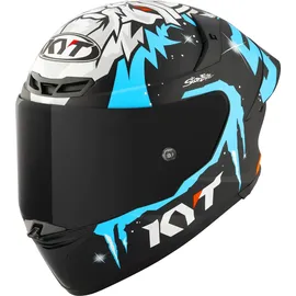 KYT TT-Revo Masia Replica Winter Test Matt Schwarz/Hellblau/Weiß M