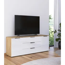 Rauch Lowboard Flipp Glas Braun, Weiß Eiche /