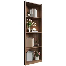 modfu Vitrine, Walnuss, Holzwerkstoff, 55x180x32 cm, Wohnzimmer, Wohnwände, Vitrinenschränke