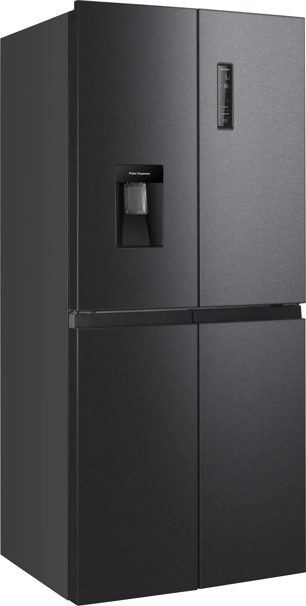 C (A bis G) HANSEATIC Multi Door "HCDC18080CWD" Kühlschränke NoFrost, Wasserspender, Display silberfarben (schwarz) Kühl-Gefrierkombinationen Bestseller