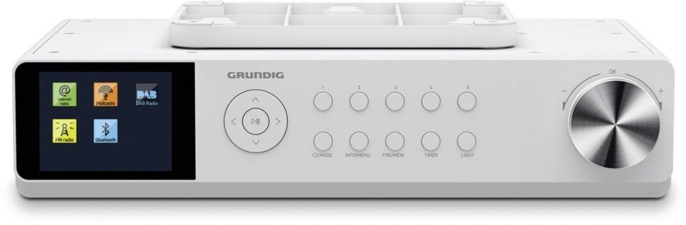 Grundig GKR1030 DKR 3000 BT DAB + WEB Küchenradio mit Bluetooth, DAB + Empfang und Internetradio Weiß