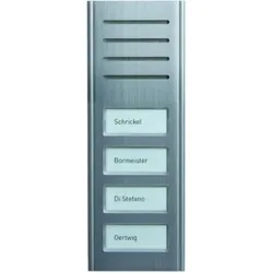 TCS ASX13004-0010 Audio Außenstation Serie ASX 4 Namenfeldtaster (zentriert), AP silber ASX130040010