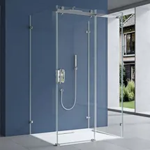 doporro U-Form Duschkabine mit Schiebetür rechts 120 x 70 cm Transparent/Sicherheitsglas D648360641500