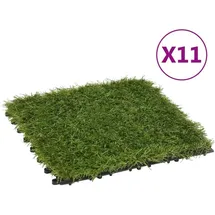 vidaXL Kunstrasen-Fliesen 11 Stk. 30 x 30 cm Grün