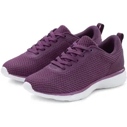 Sneaker LASCANA, Damen, Gr. 39, lila, Obermaterial: 100% Textilmaterial. Futter: 100% Textilmaterial. Decksohle: 100% Textilmaterial. Laufsohle: 100% Synthetik, unifarben, sportlich, Schuhe, Schnürhalbschuh, Halbschuh, Freizeitschuh ultraleicht VEGAN