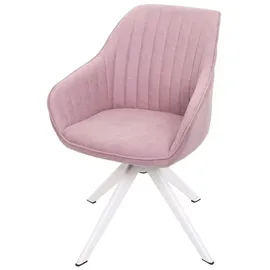MCW Esszimmerstuhl MCW-K27, Küchenstuhl Stuhl mit Armlehne, drehbar Stoff/Textil ~ rosa