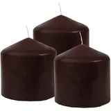 HS Candle Stumpenkerzen Ø8cm 3er Pack Braun