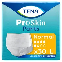 Inkontinenzhosen für Erwachsene TENA Pants ProSkin Normal L, mittlere Saugstärke, langanhaltender Schutz bei mittlerer bis schwerer Harninkontinenz, Taillenumfang 100–135 cm (1 Packung mit 30 Stück)
